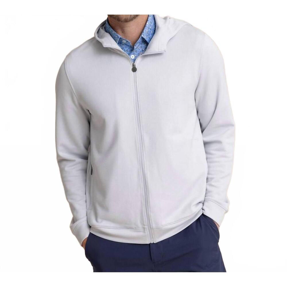NEW SOUTHERN TIDE schooner full zip hoodie in silver lake